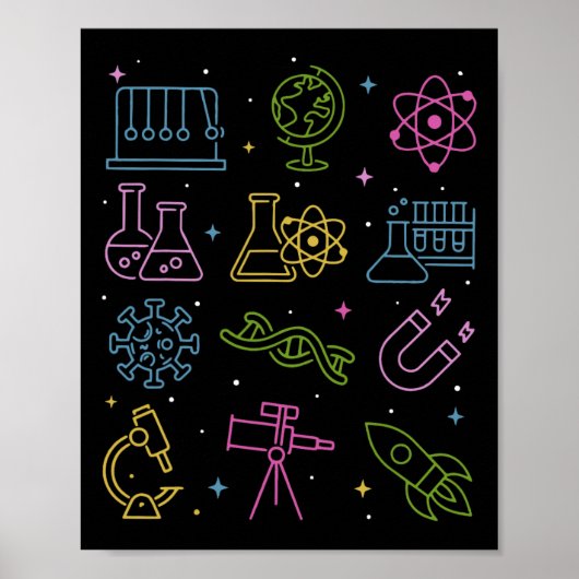 Retro Stem Wetenschap Technologie Techniek Wiskund Poster (Voorkant)