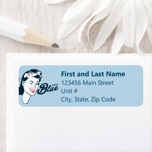 Retro stemming blauw | Label retouradres (Insitu)