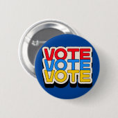 Retro Stemming Stem Rood, Geel & Blauw Patriottisc Ronde Button 5,7 Cm (Voorkant /achterkant)