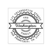 Retro Stempel Aangepaste familienaam & retouradres (Afrduk)