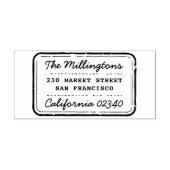 Retro Stempel Familienaam Script & Retouradres (Afrduk)