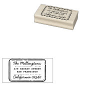 Retro Stempel Familienaam Script & Retouradres (Gestempeld)