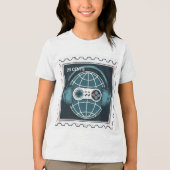 RETRO STEMPEL VAN GAME CONTROLLER Tri-Blend SHIRT (Voorkant)