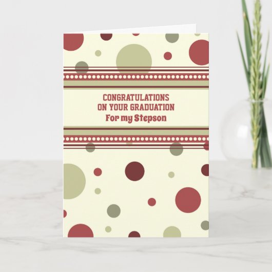 Retro Stepson Gefeliciteerd Afstuderen Kaart (Voorkant)