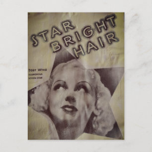 Retro Ster Helder Haar Retro Advertentie Ansichtka Briefkaart