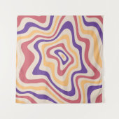 Retro sterburst zonnebarstpatroon. jaren '60 wandkleed (Voorkant (horizontaal))