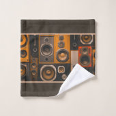 Retro Stereo Speakers Bath Towel set Bad Handdoek (Wasdoekje)