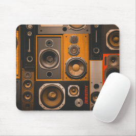 Retro Stereo Speakers Mousepad Muismat