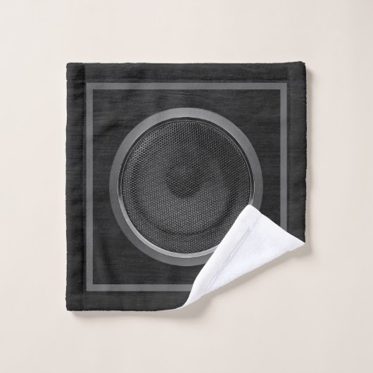 Retro Stereo System Black Bad Handdoek (Wasdoekje)