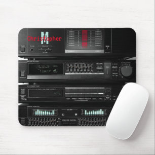 Retro Stereo System Black Muismat