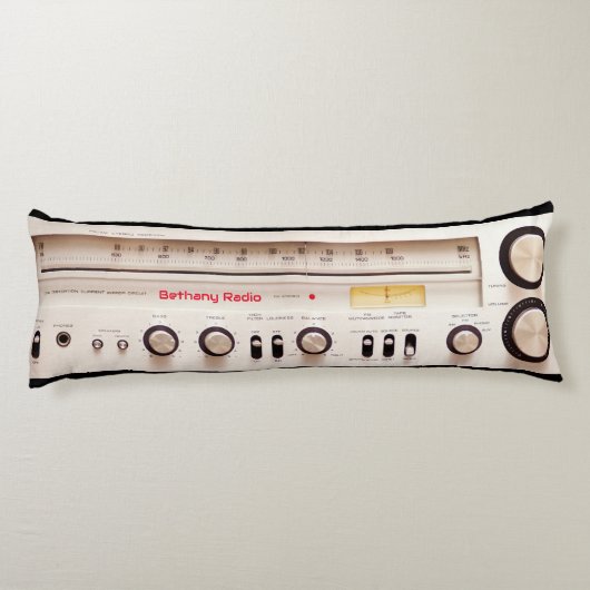 Retro Stereo Tuner Lichaamskussen (Achterkant)