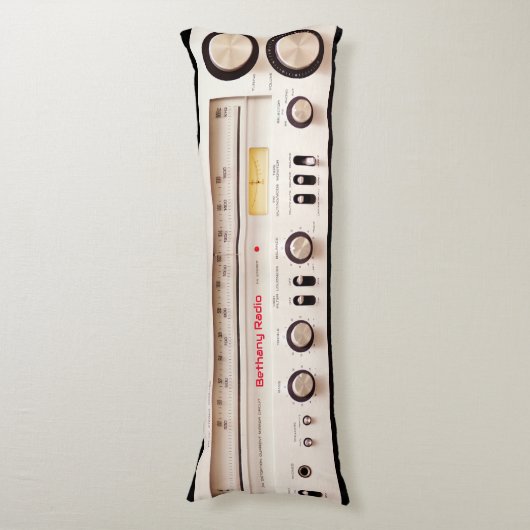 Retro Stereo Tuner Lichaamskussen (Voorkant Verticaal)