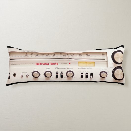 Retro Stereo Tuner Lichaamskussen (Voorkant)