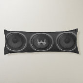 Retro stereoluidspreker zwarte hoofdpijp lichaamskussen (Achterkant)