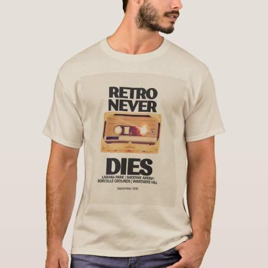 Retro sterft nooit Cassettebandje T-shirt - 8 (Voorkant)