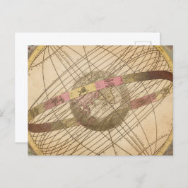 Retro sterkaart astrologische symbolen wereldbol briefkaart