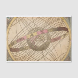 Retro  sterkaart astrologische symbolen wereldbol tissuepapier