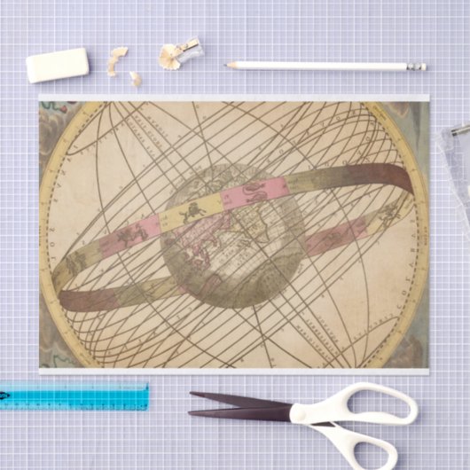 Retro  sterkaart astrologische symbolen wereldbol tissuepapier (Craft)