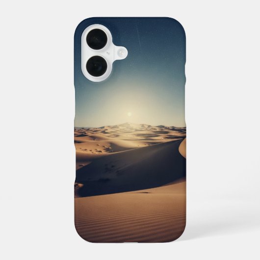 Retro Sterre Landschapswoestijn iPhone 16 Hoesje (Achterkant)