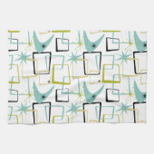 Retro sterren Boomerang pleinen midden eeuw Theedoek (Horizontaal)