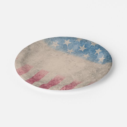 Retro  Sterren en Strepen Papieren Bordje (Gekanteld)