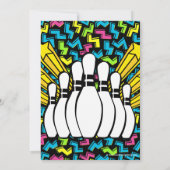 Retro Sterren Foto Bowling Party Verjaardag Kaart (Achterkant)