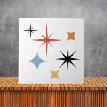 Retro sterren halverwege de eeuw Abstract Tegeltje<br><div class="desc">middenklasse Retro Stars Abstracte kunst</div>