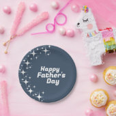 Retro sterren "Happy Vaderdag" Papieren Bordje (Feest)