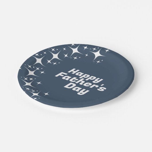 Retro sterren "Happy Vaderdag" Papieren Bordje (Gekanteld)