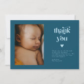 Retro Sterren Jongen Blauwgroen Geboorte Aankondig Aankondiging (Achterkant)