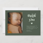 Retro Sterren Jongen Bos Groene Geboorte Aankondig Aankondiging (Achterkant)