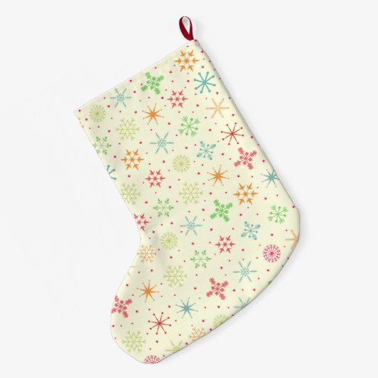 Retro Sterren Kous Grote Kerstsok (Achterkant (Hangend))