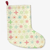 Retro Sterren Kous Grote Kerstsok (Voorkant)