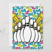 Retro Sterren Meisjes Foto Bowling Party Verjaarda Kaart (Achterkant)