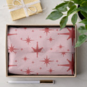 Retro Sterren Midden eeuw Modern Atomic Roze & Roo Tissuepapier (Geschenk)