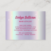 Retro sterren script faux folie haarstylist visitekaartje (Achterkant)