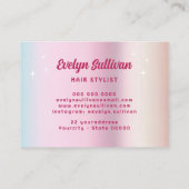 Retro sterren script faux pastel folie haar visitekaartje (Achterkant)