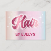 Retro sterren script faux pastel folie haar visitekaartje (Voorkant)