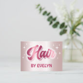 Retro sterren script faux roos gouden folie haar visitekaartje (Staand voorkant)