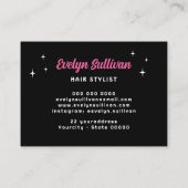 Retro sterren script haarstyliste visitekaartje (Achterkant)