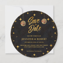 Retro Sterren Zwart Goud Glitter Disco Bal Huwelij