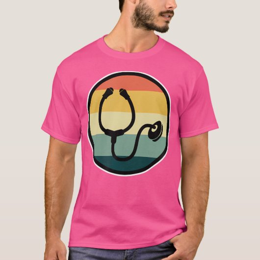 Retro Stethoscope Med School Medical Students Doct T-shirt (Voorkant)