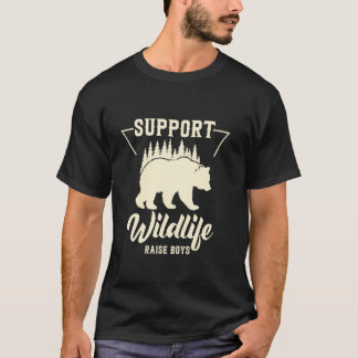 Retro steun dieren in het wild Jongens Beer Outdoo T-shirt