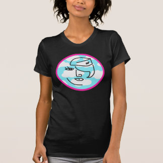 Retro Stewardess in roze Cirkel Shirt