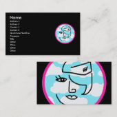 Retro Stewardess Visitekaartjes (Voorkant / Achterkant)