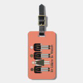 Retro stick figuur hij houdt van kijken HW Vixen Bagagelabel (Voorkant verticaal)