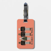 Retro stick figuur hij houdt van kijken HW Vixen Bagagelabel (Achterkant verticaal)