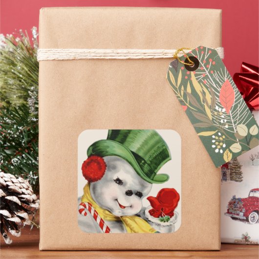 Retro  sticker kerstfeestdag (Feestdagen)