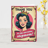 Retro Stiefmoeder Bedankkaart Kaart (Gele Bloem)