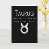 Retro Stier Zodiac Stier Aarde Astrologie Cadeau Kaart (Gele Bloem)